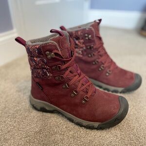 Women's Keen Greta Leather Waterproof Boots - Burgundy